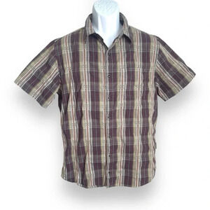 Sherpa Adventure Gear Men’s Plaid UPF 50+ Short Sleeve Shirt - Size Large,